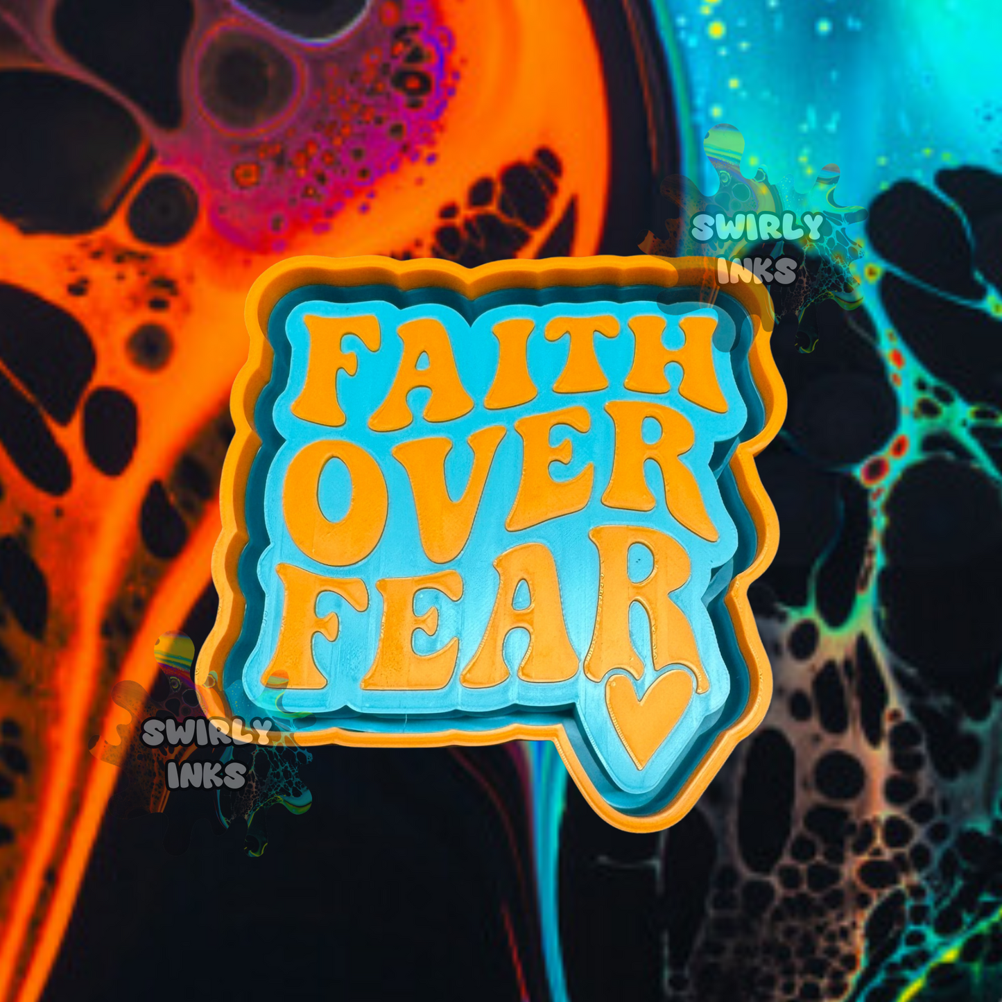Faith Over Fear Heart Freshie Mold