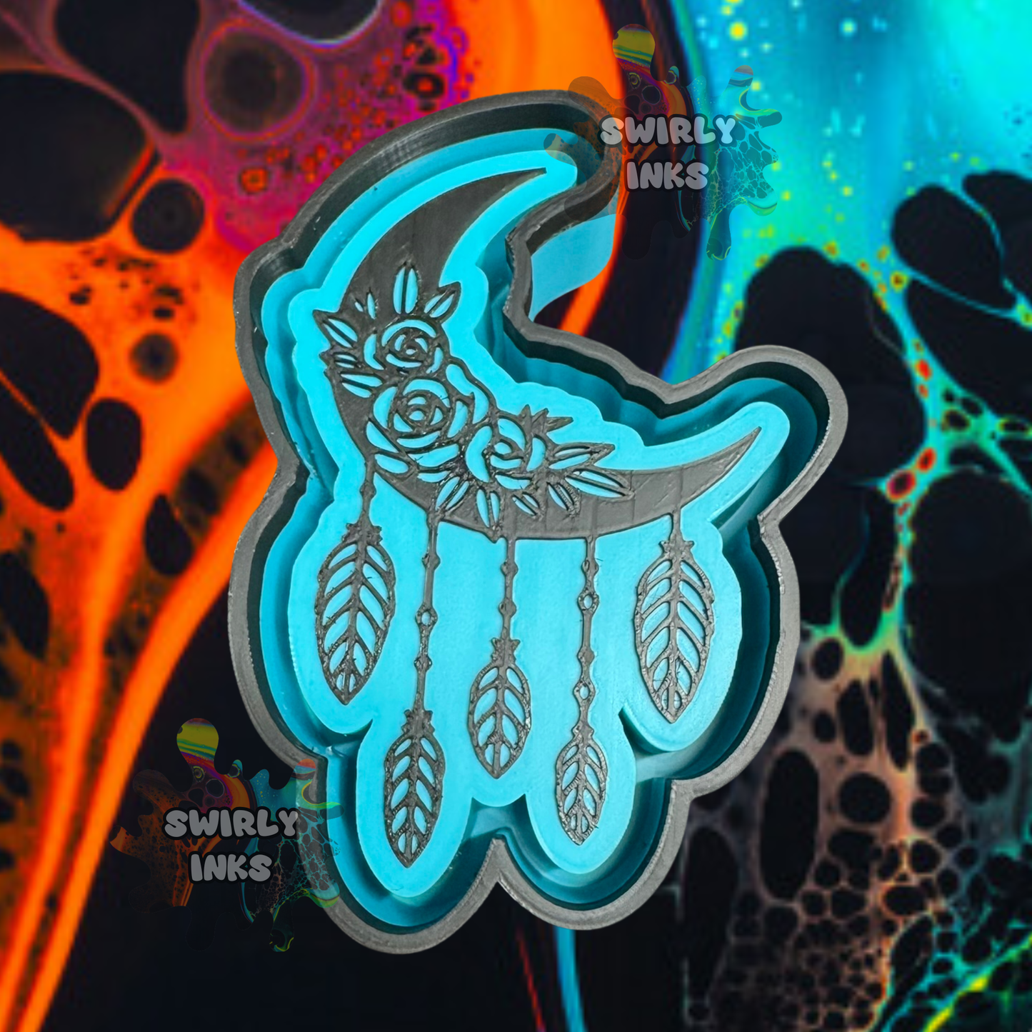 Feathers Moon Flowers Dreamcatcher Freshie Mold