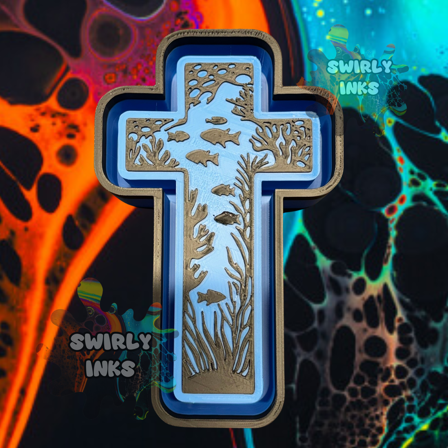 Fish Cross Freshie Mold