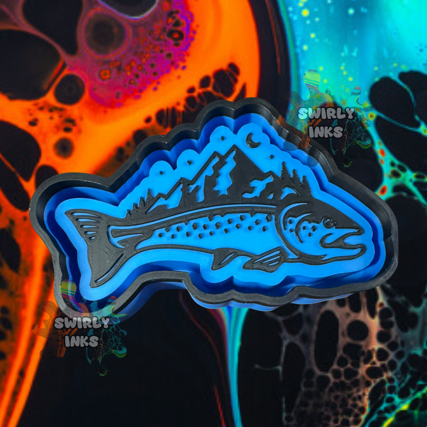 Fish with Mountains Freshie Mold