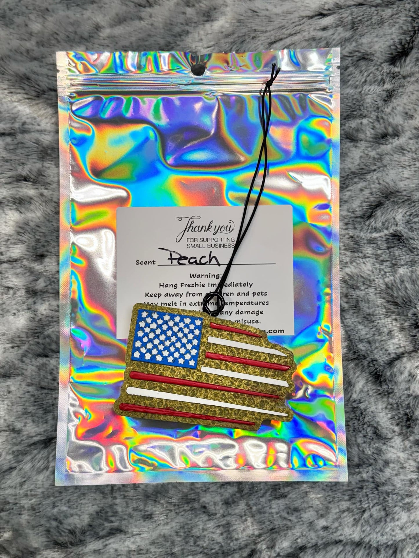 American Flag Car Freshie - Peach scent