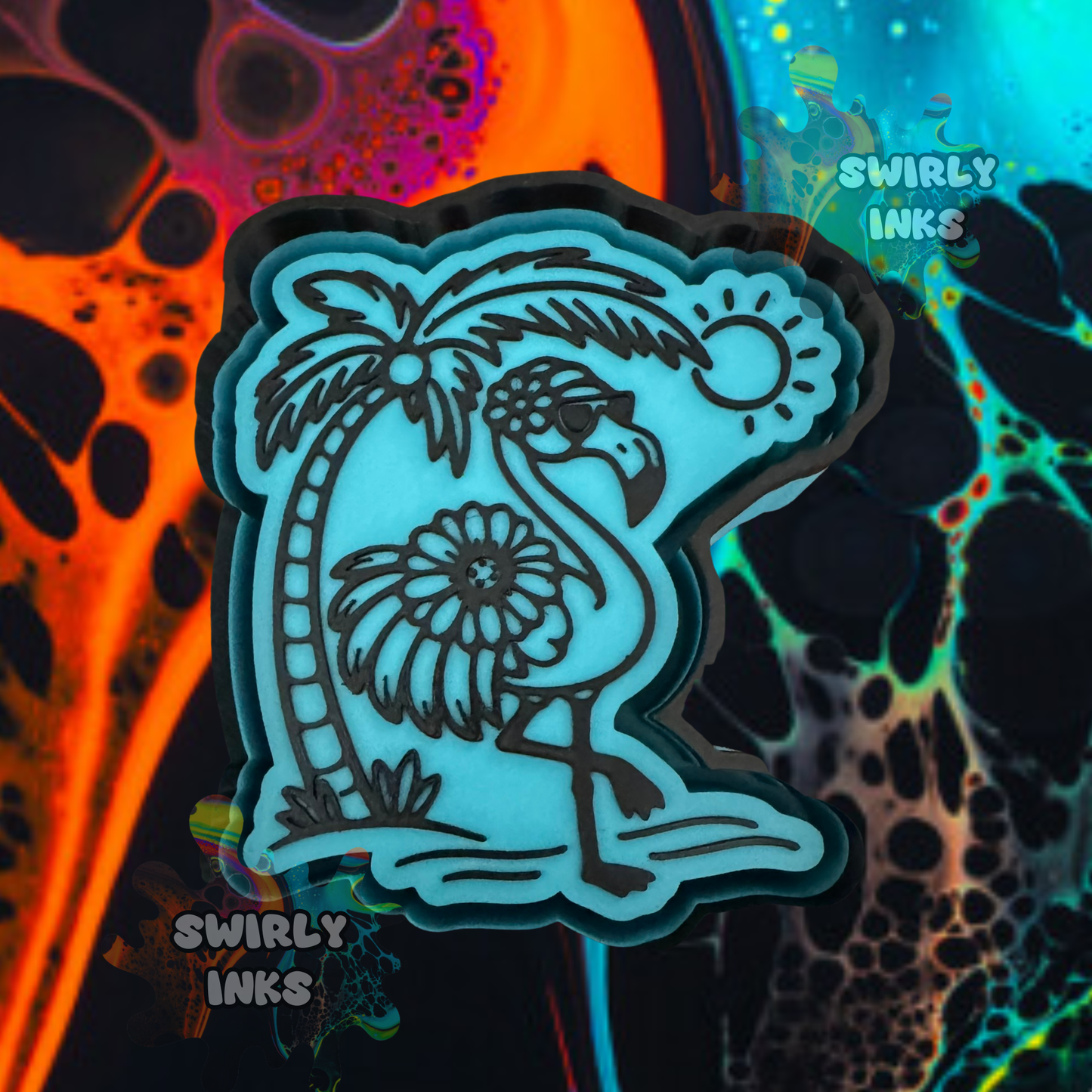 Flamingo Palm Tree Freshie Mold