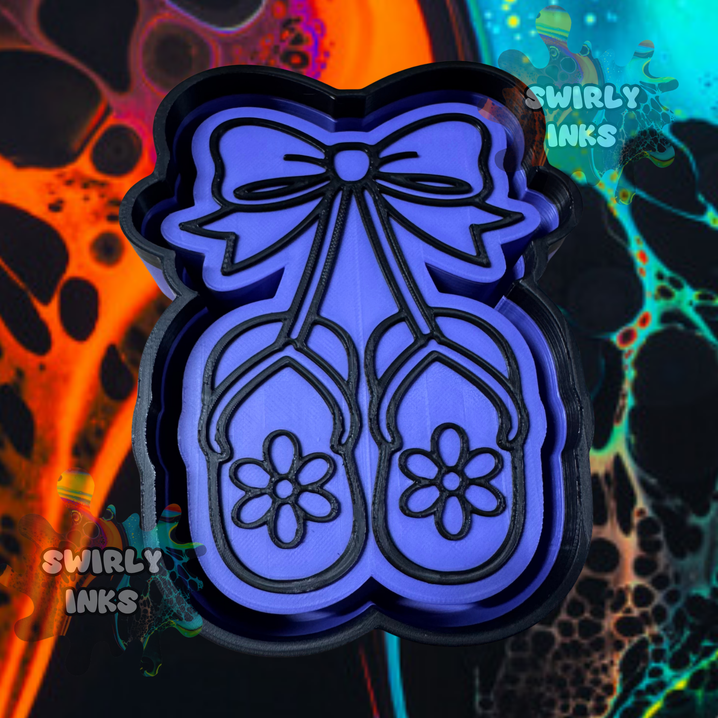 Flip Flops with Flowers Bow Freshie Mold