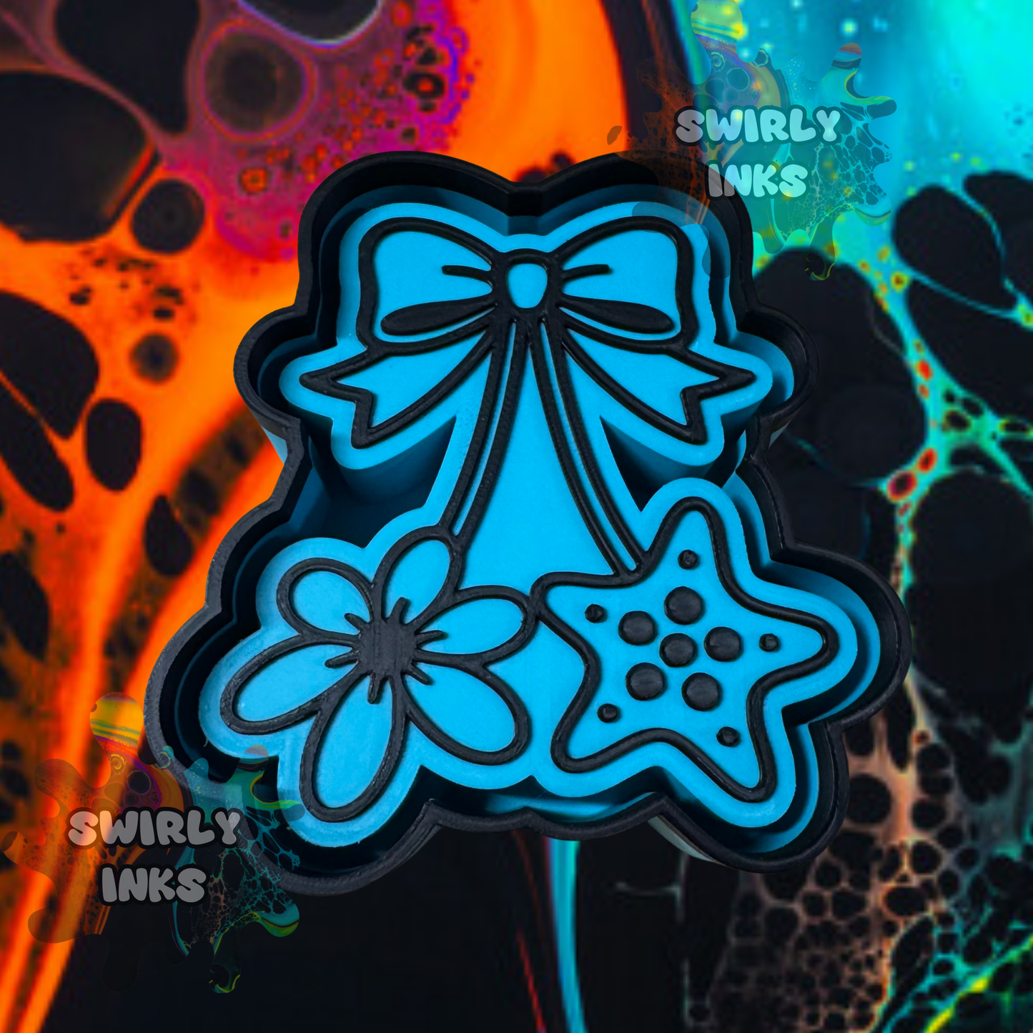 Flower and Shell Bow Freshie Mold