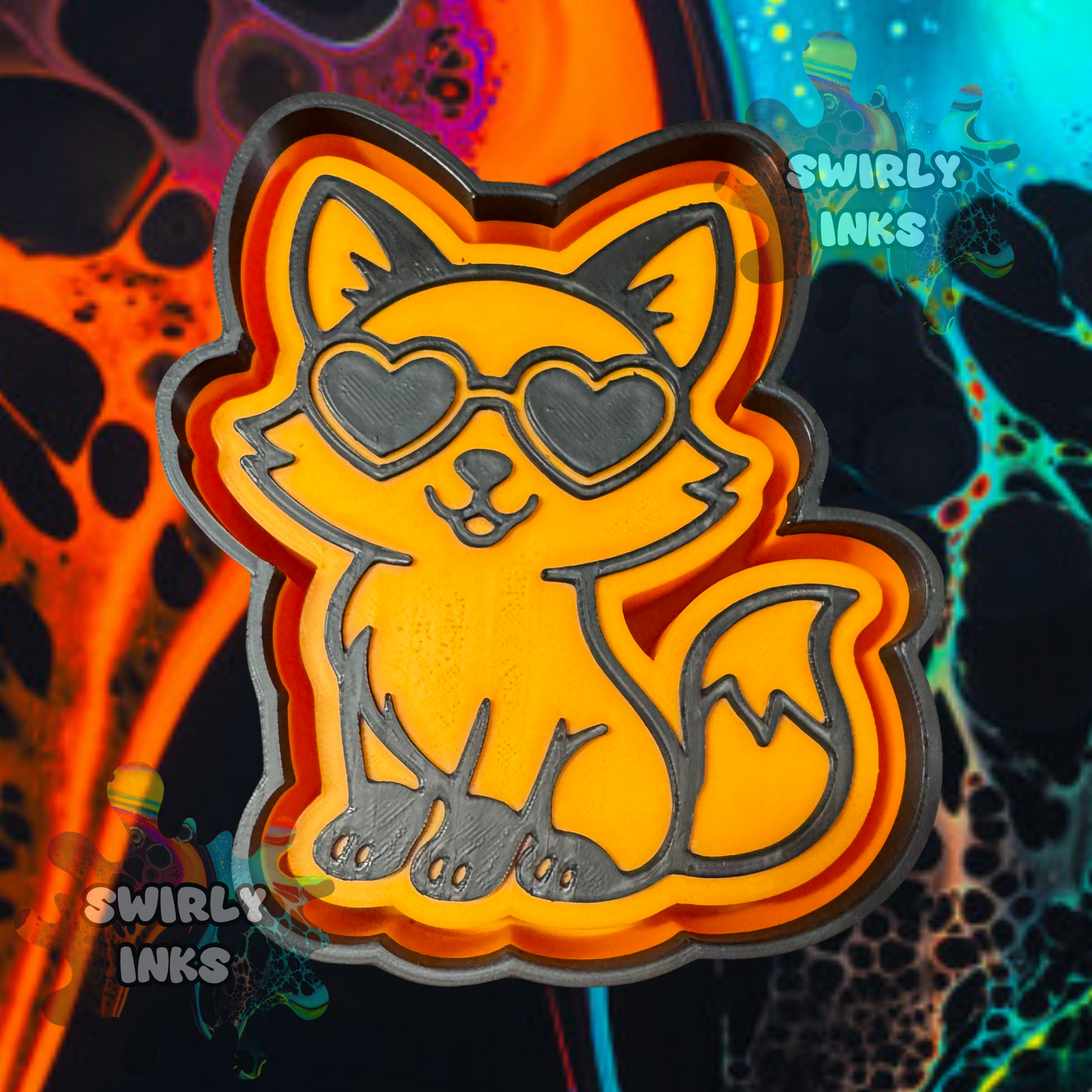Fox with Heart Glasses Freshie Mold