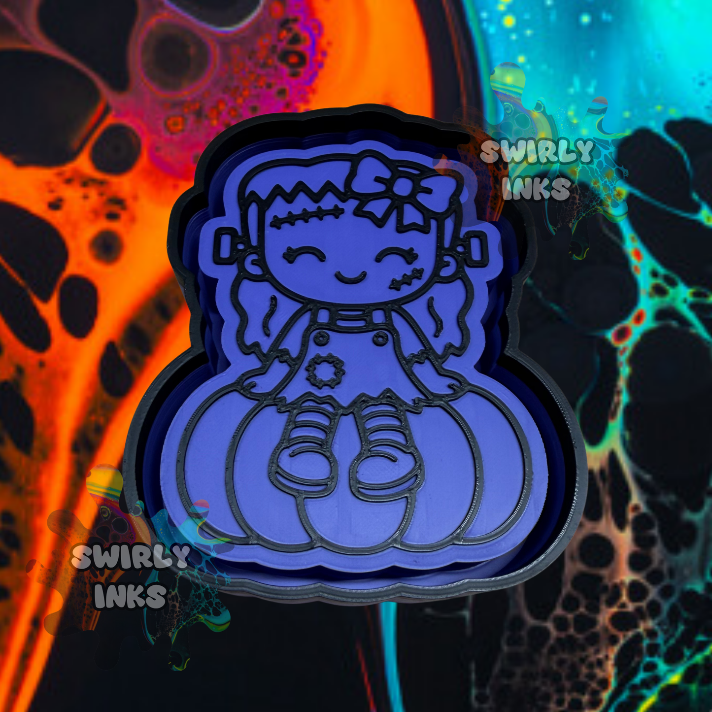 Franken Girl on Pumpkin Freshie Mold