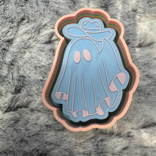 Ghost with Cowboy Hat Freshie Mold