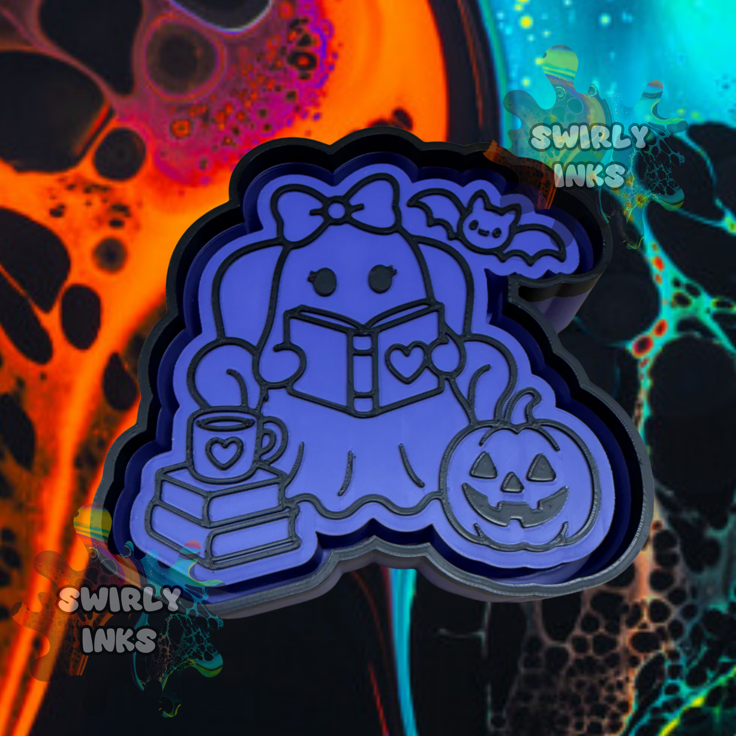Ghost in Chair Reading Freshie Mold