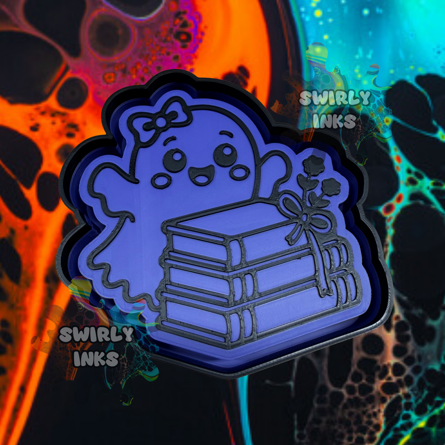 Ghost with Books Freshie Mold