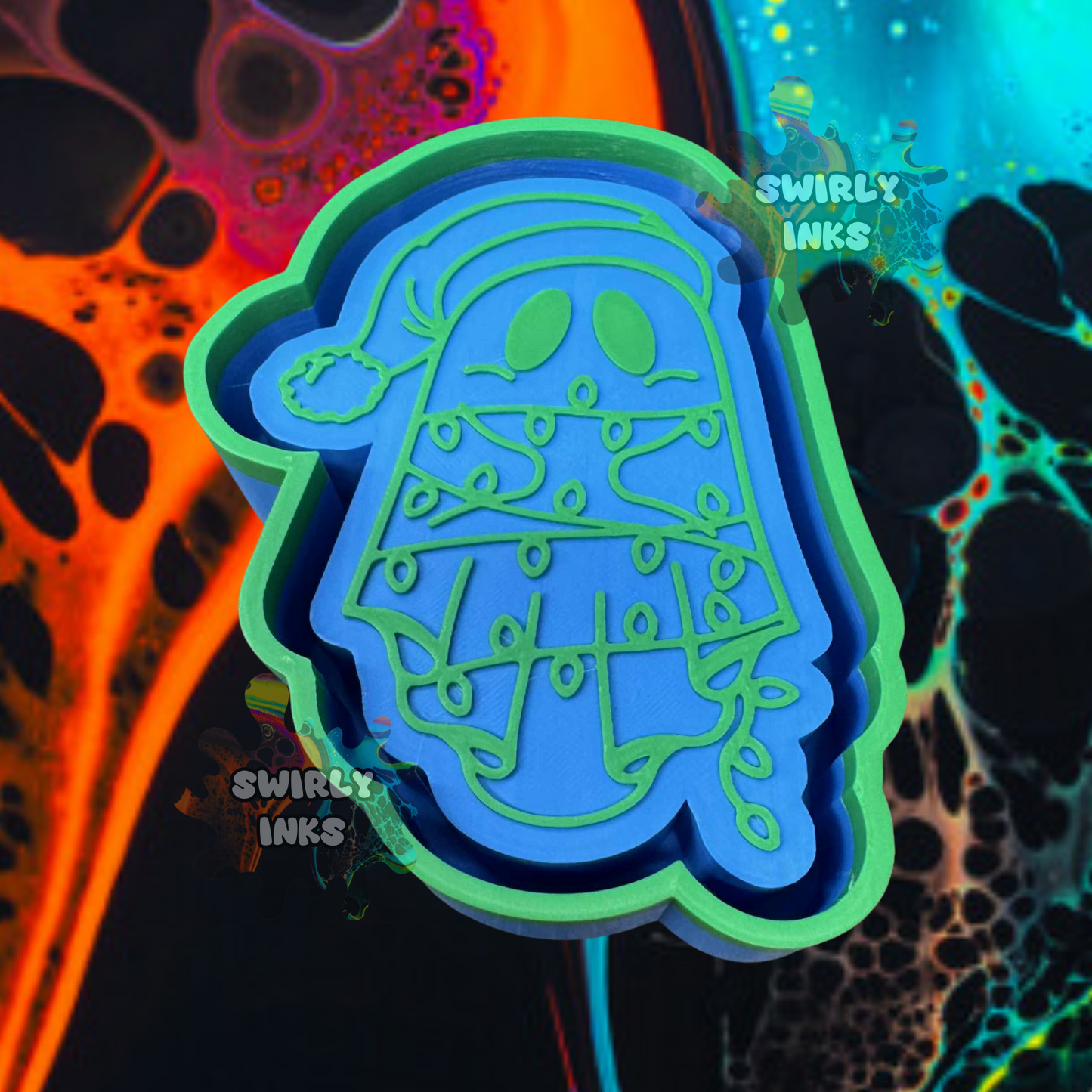 Ghost with Christmas Lights Freshie Mold