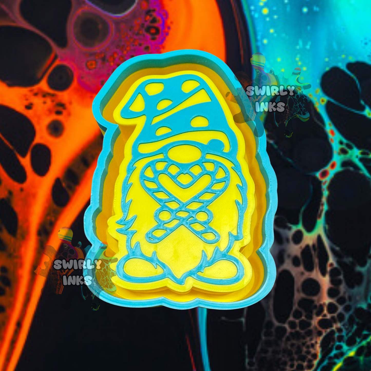 Gnome with Candy Canes Heart Freshie Mold