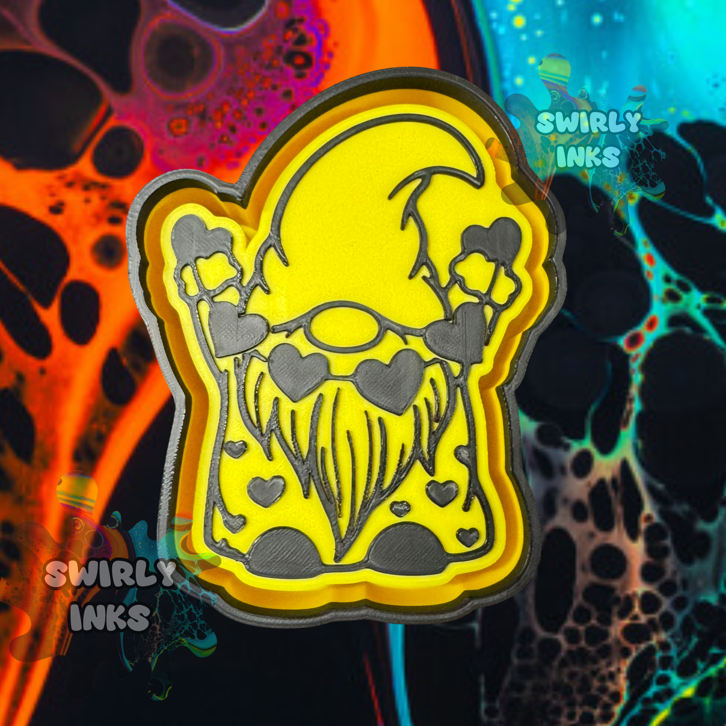 Gnome with Solid Heart Garland Freshie Mold