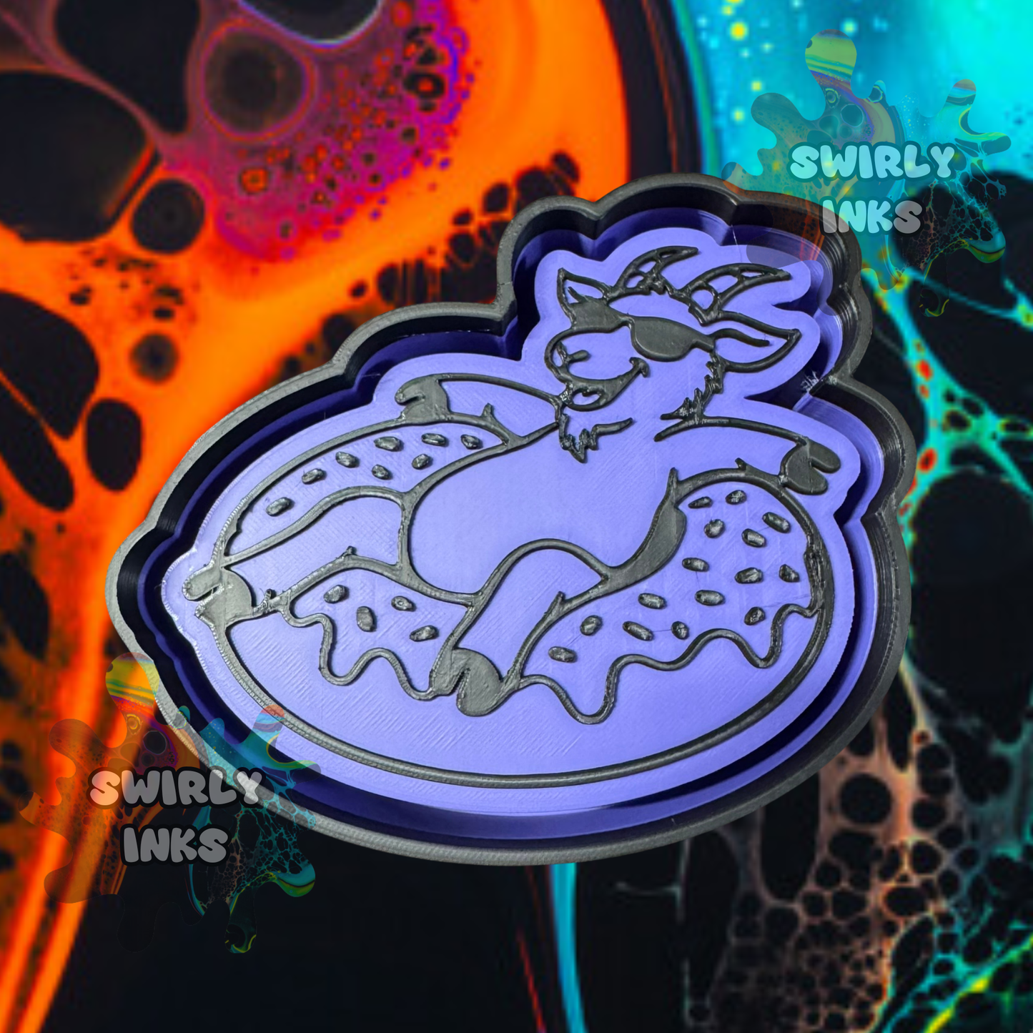 Goat on Donut Float Freshie Mold