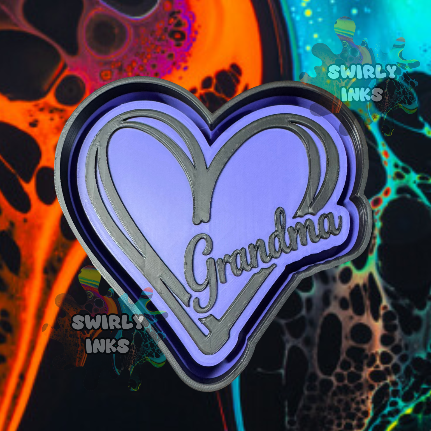 Grandma Heart Freshie Mold