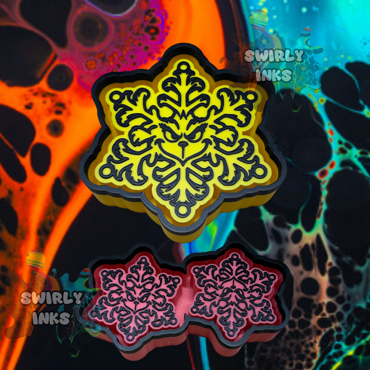 Green Guy Snowflake Set Freshie Mold