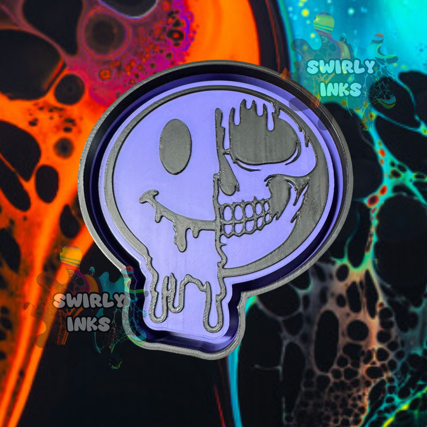 Half Skull Smiley Face Freshie Mold
