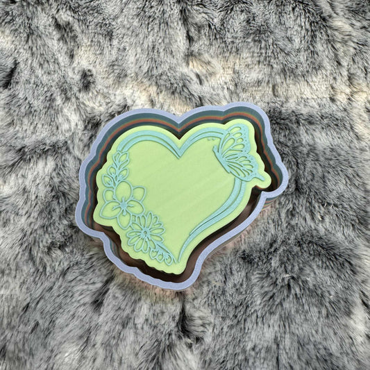 Heart Flowers Butterfly Freshie Mold