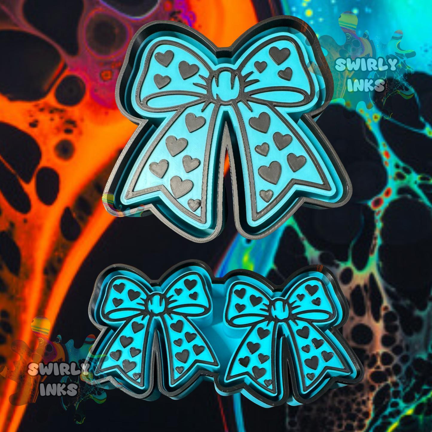 Hearts Bow Set Freshie Mold