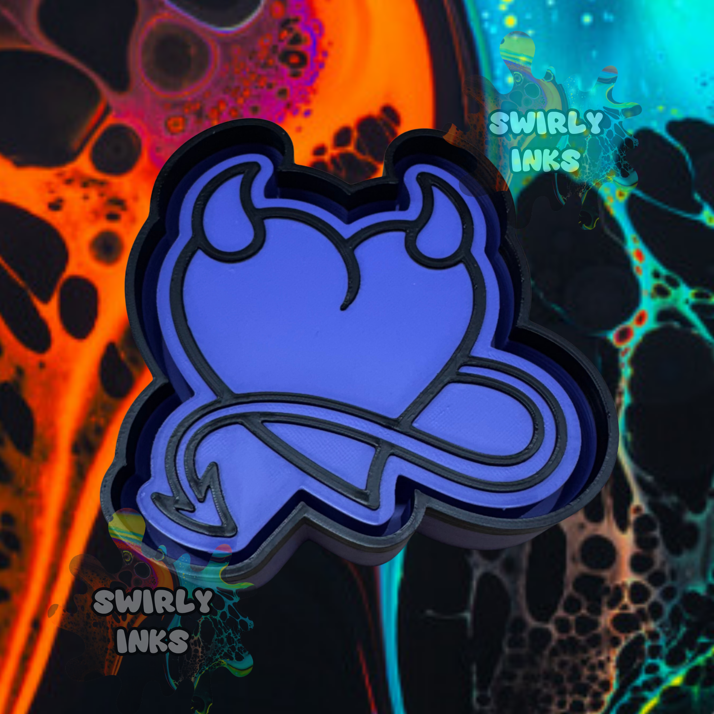 Heart with Devil Horns & Tail Freshie Mold