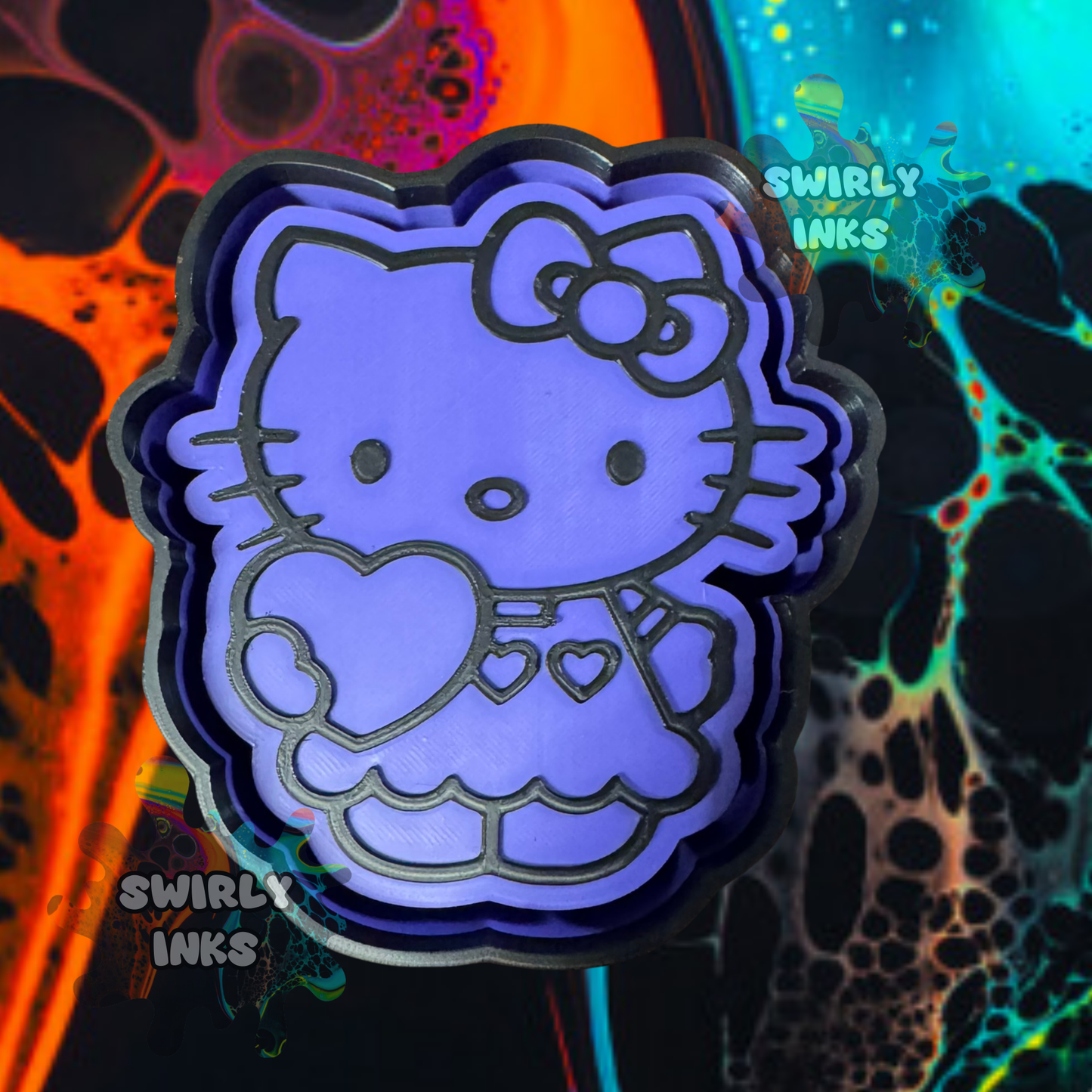 H K Cat with Heart Freshie Mold
