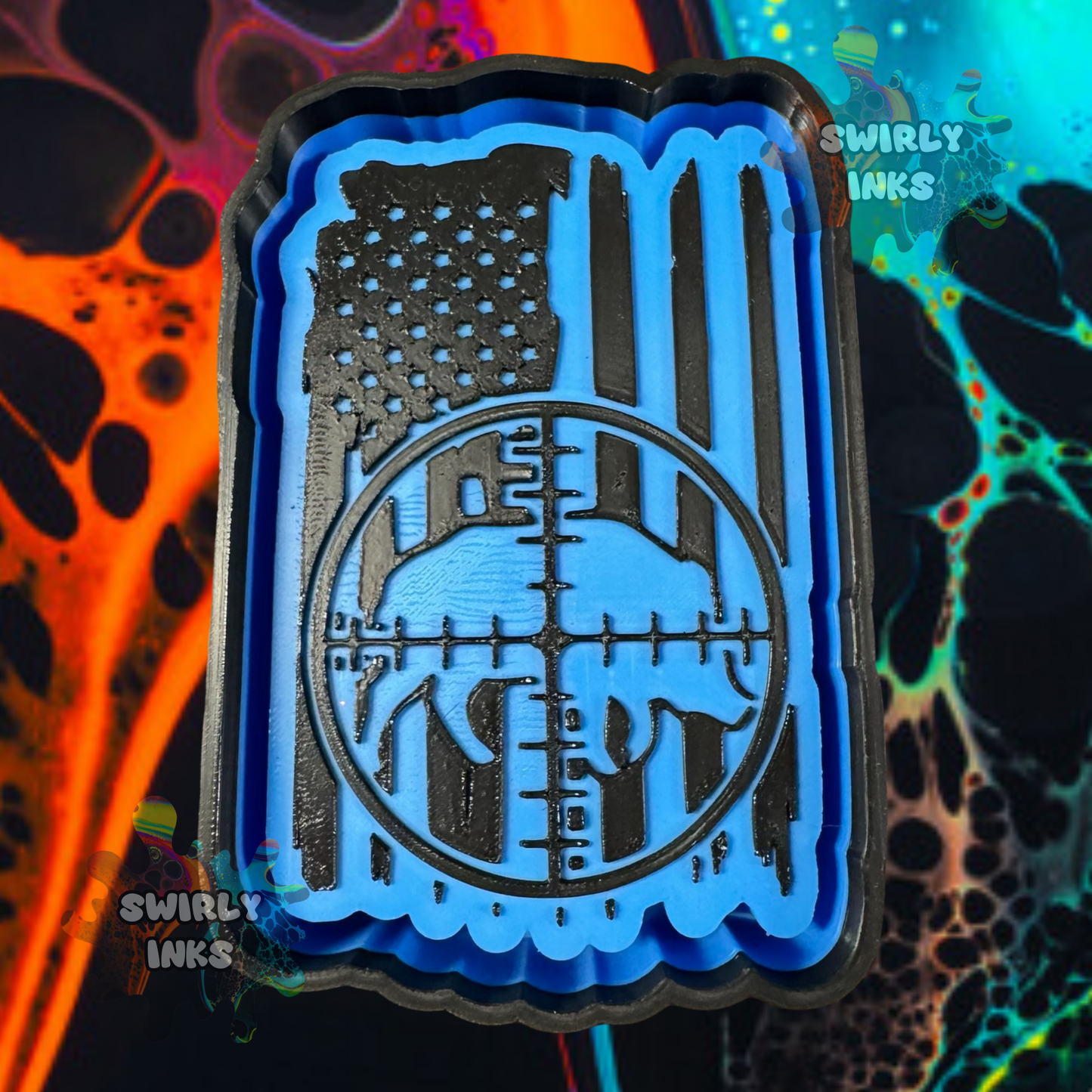 Hog in Target Flag Freshie Mold