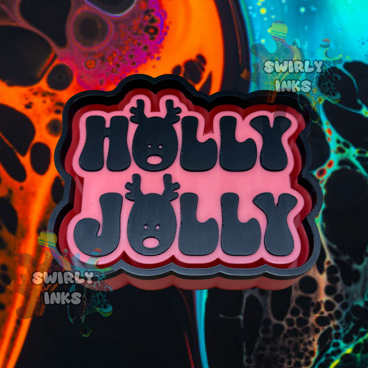 Holly Jolly Reindeer Freshie Mold