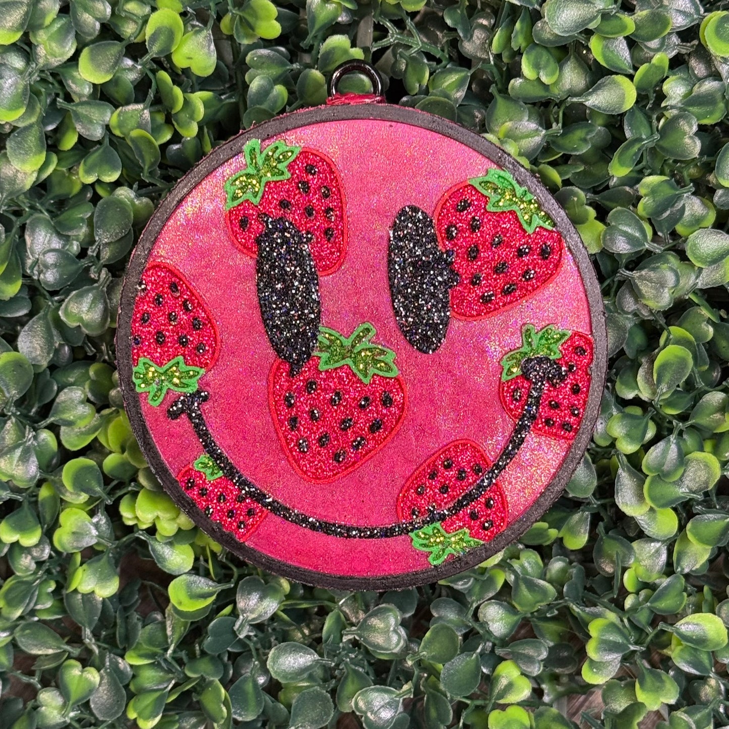 Strawberry Smiley Face - Swirly's Bottom of The Barrel - Car Freshie/Air Freshener
