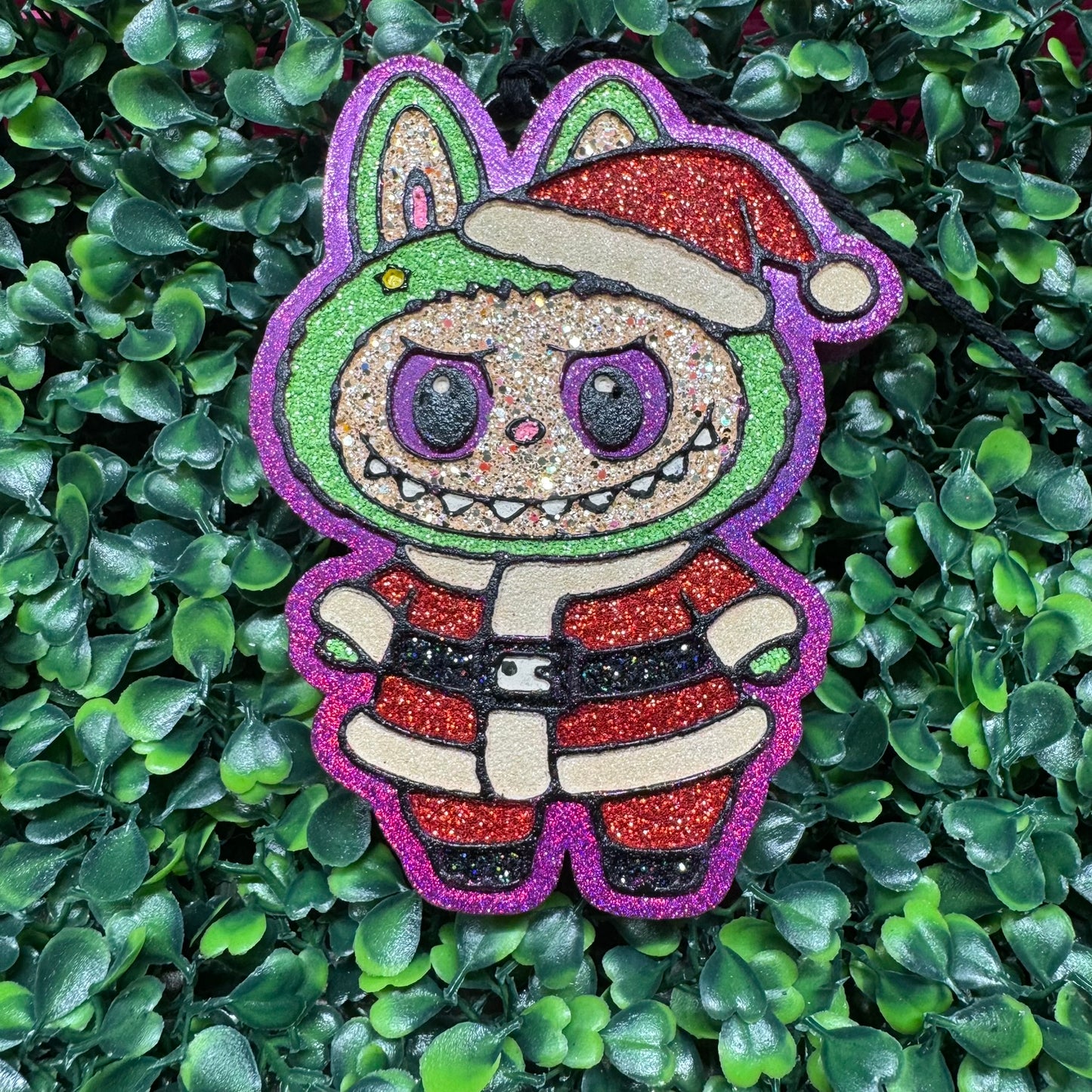 Labubu Wearing Santa Suit - Pink Sugar - Car Freshie/Air Freshener