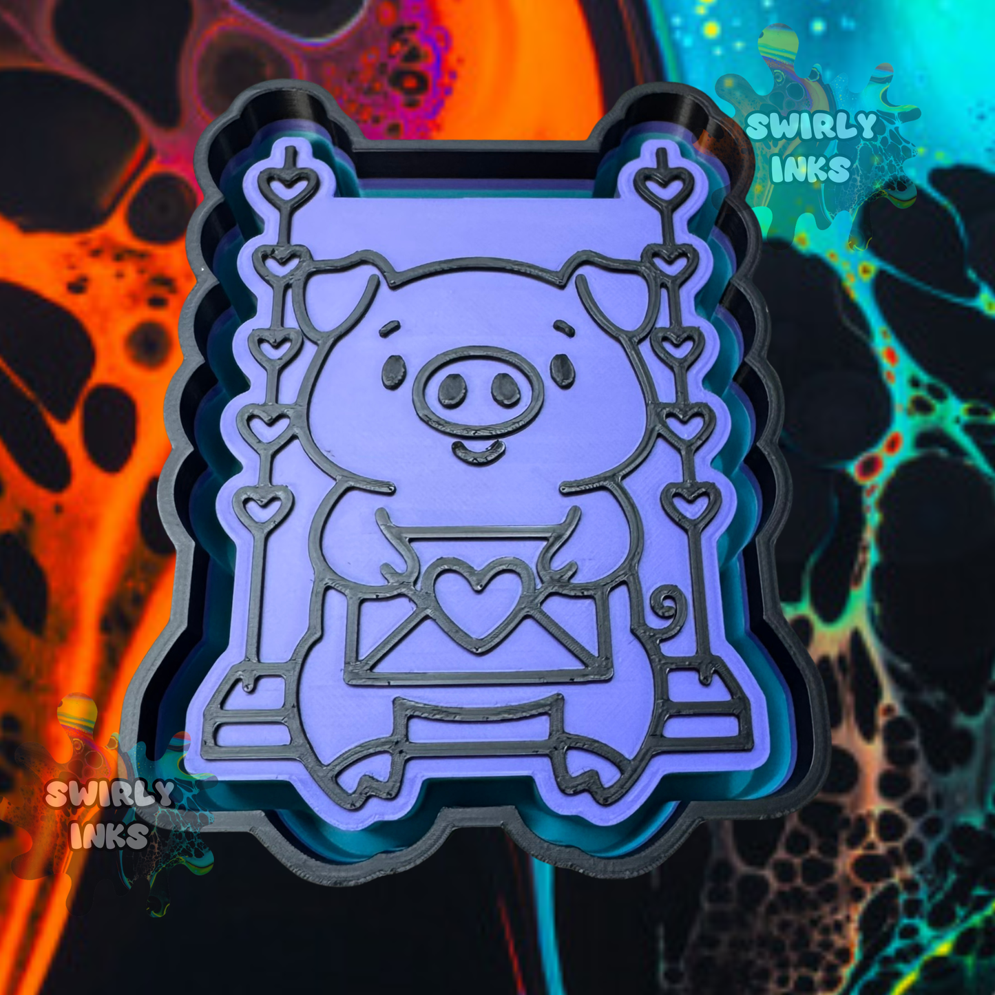 Pig on Swing Freshie Mold