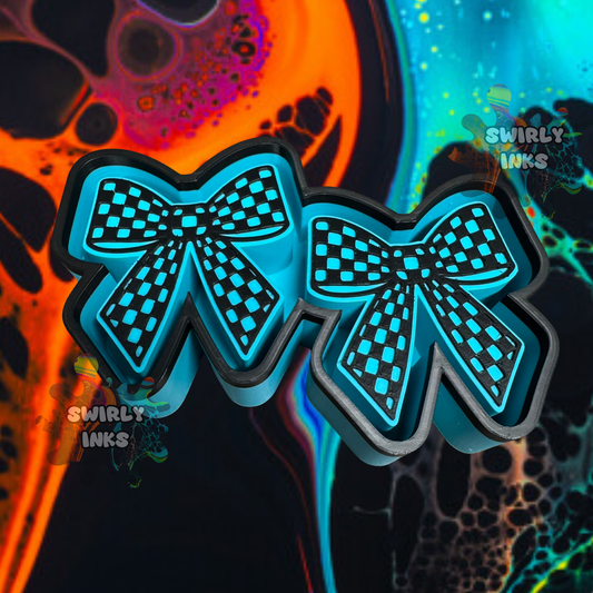 Checkered Bow Vent Freshie Mold