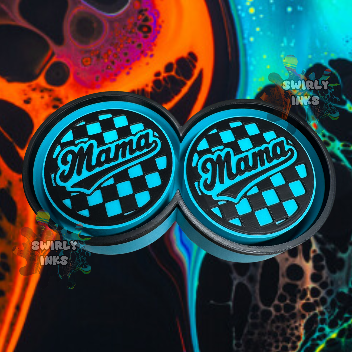 Checkered Mama Round Vent Freshie Mold