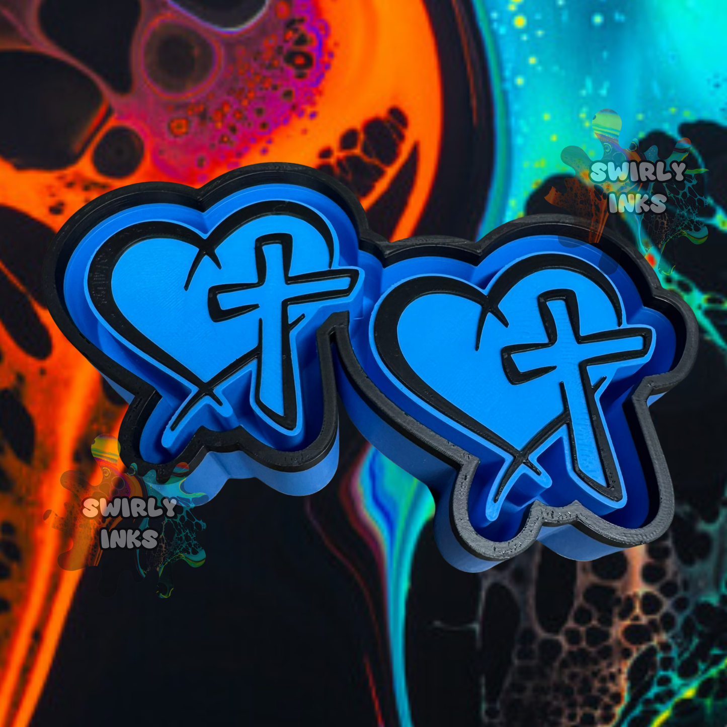 Heart & Cross Vent Freshie Mold