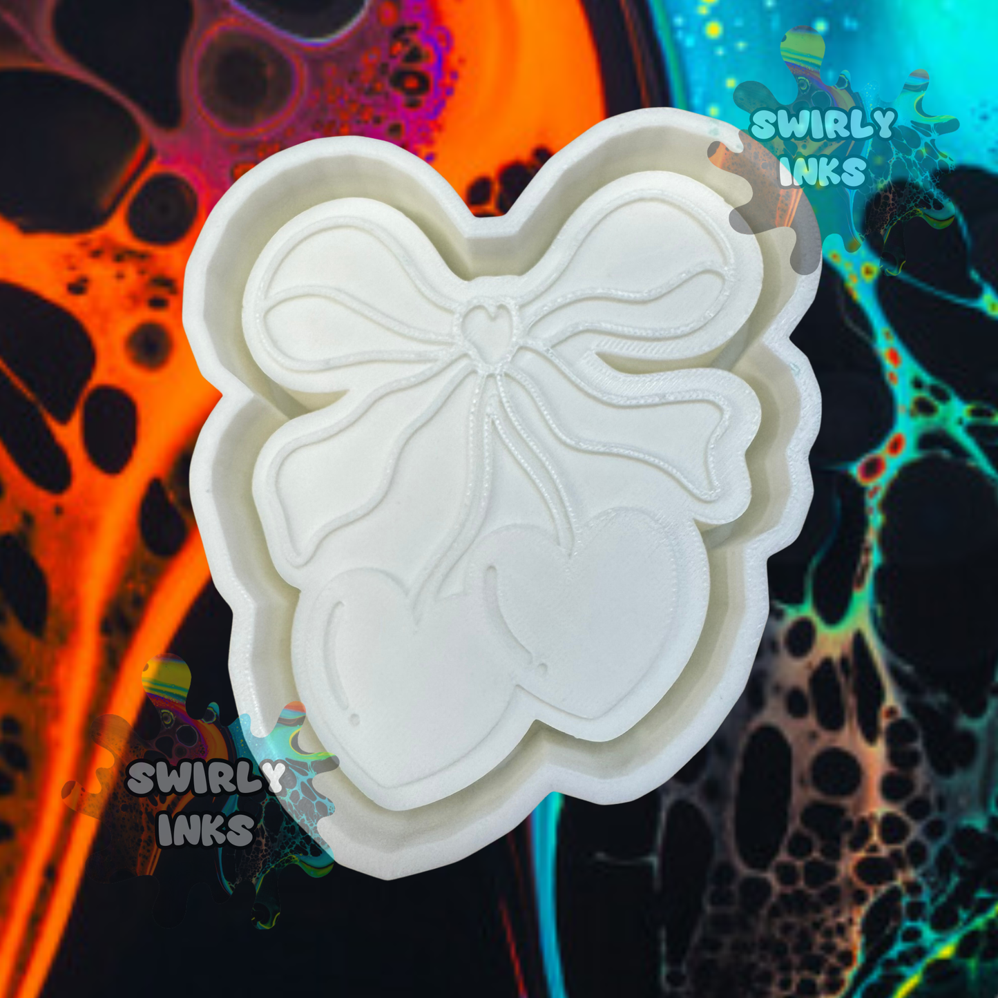 Cherry Hearts Bow Freshie Mold