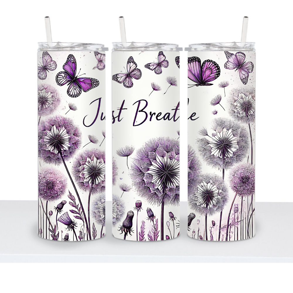 Just Breathe Purple 20oz Tumbler