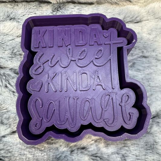 Kinda Sweet Kinda Savage Cross Saying Freshie Mold