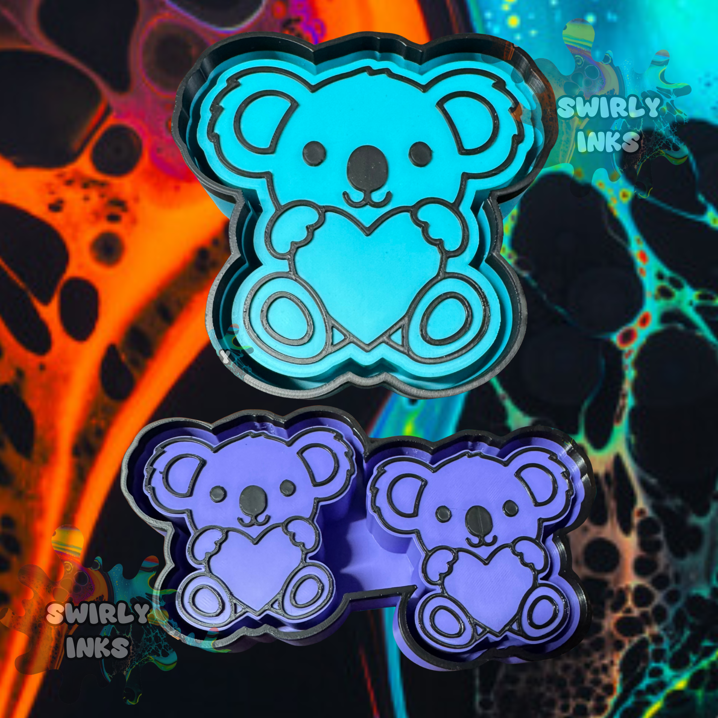Koala with Heart Set Freshie Mold