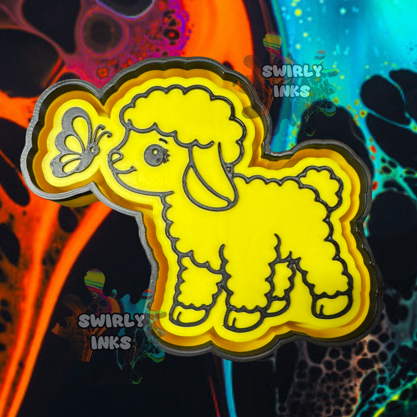 Lamb with Butterfly Freshie Mold