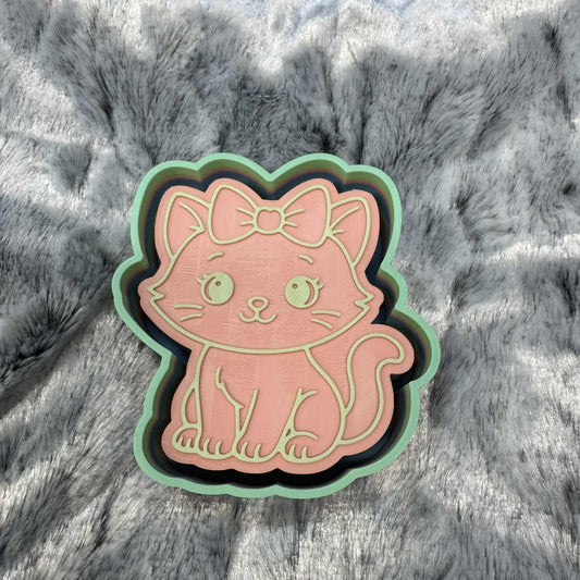 Cat with A Bow Freshie Mold