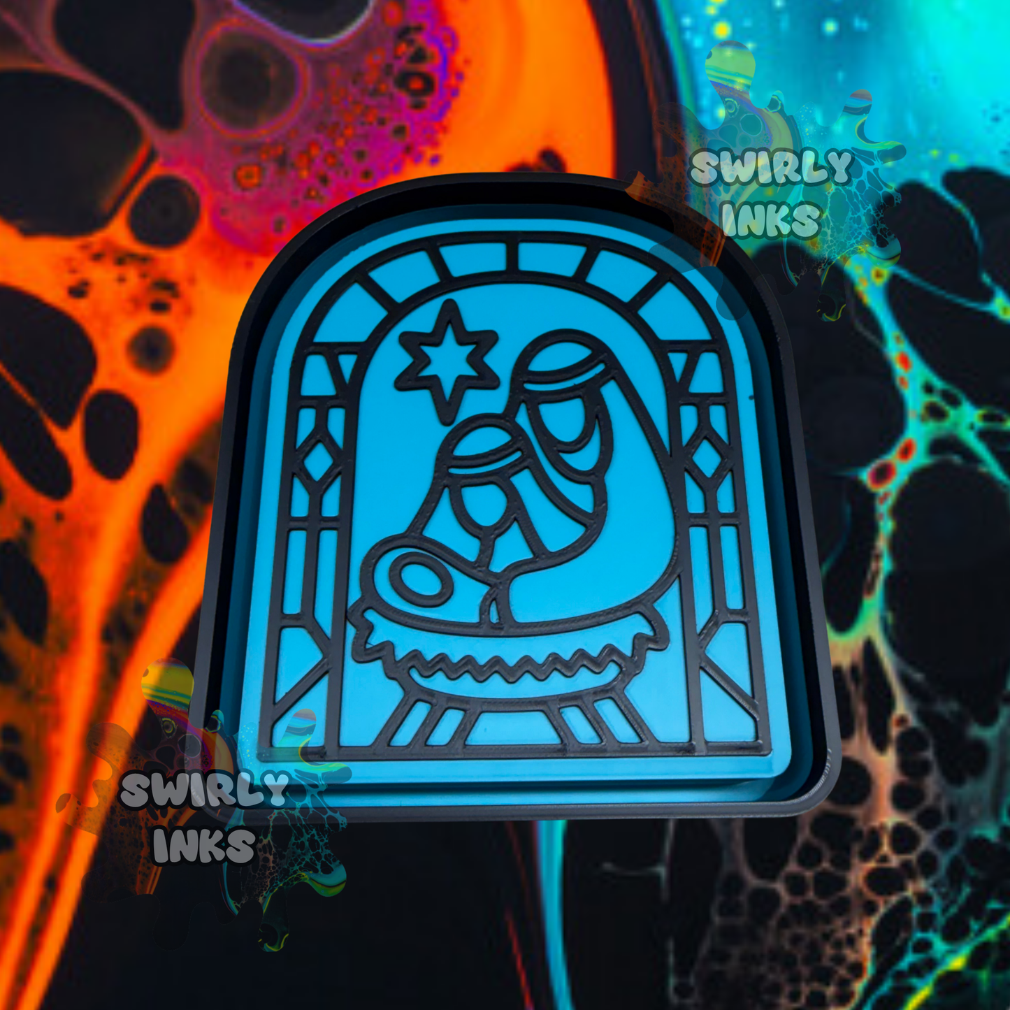 Manger Stained Glass Freshie Mold