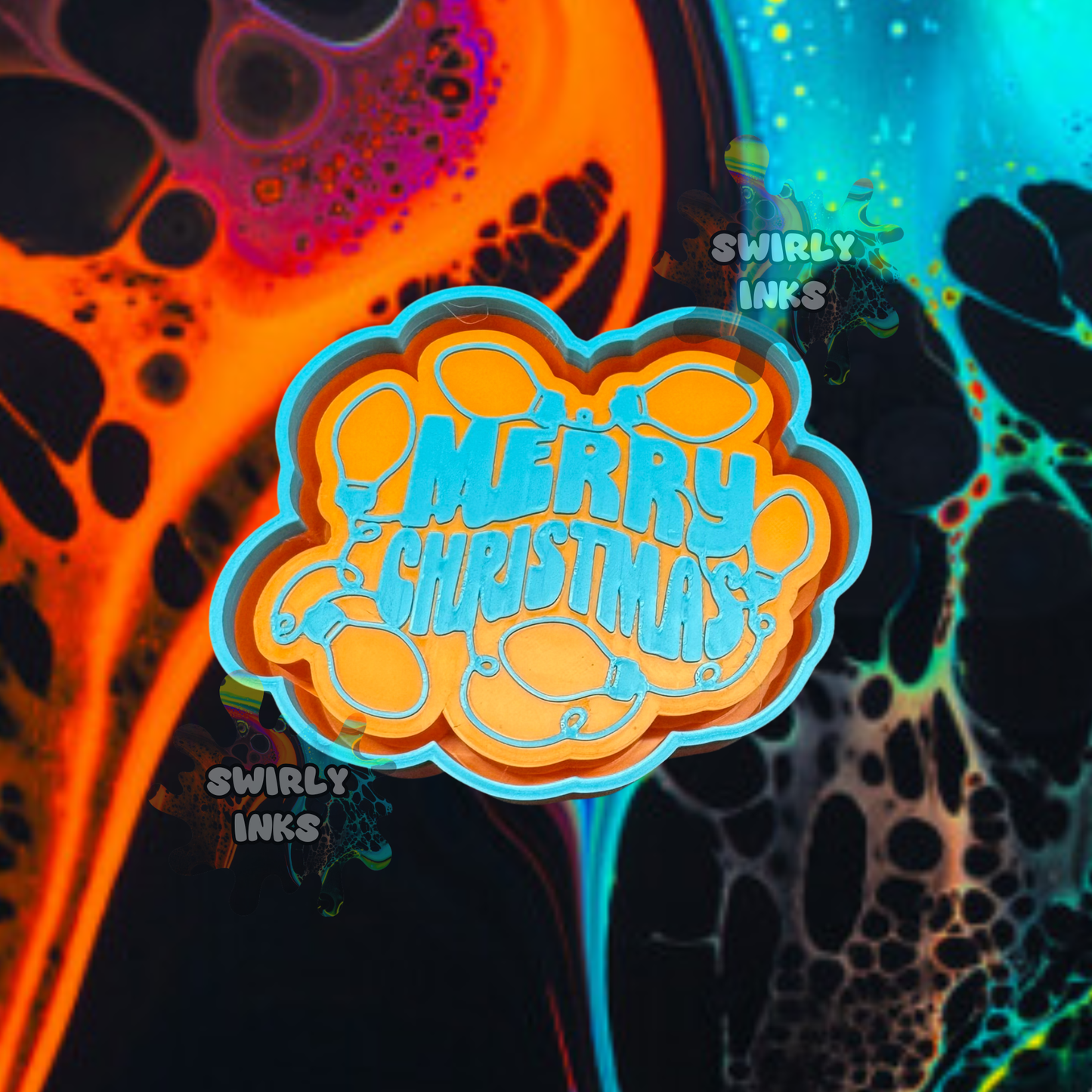 Merry Christmas Lights Freshie Mold