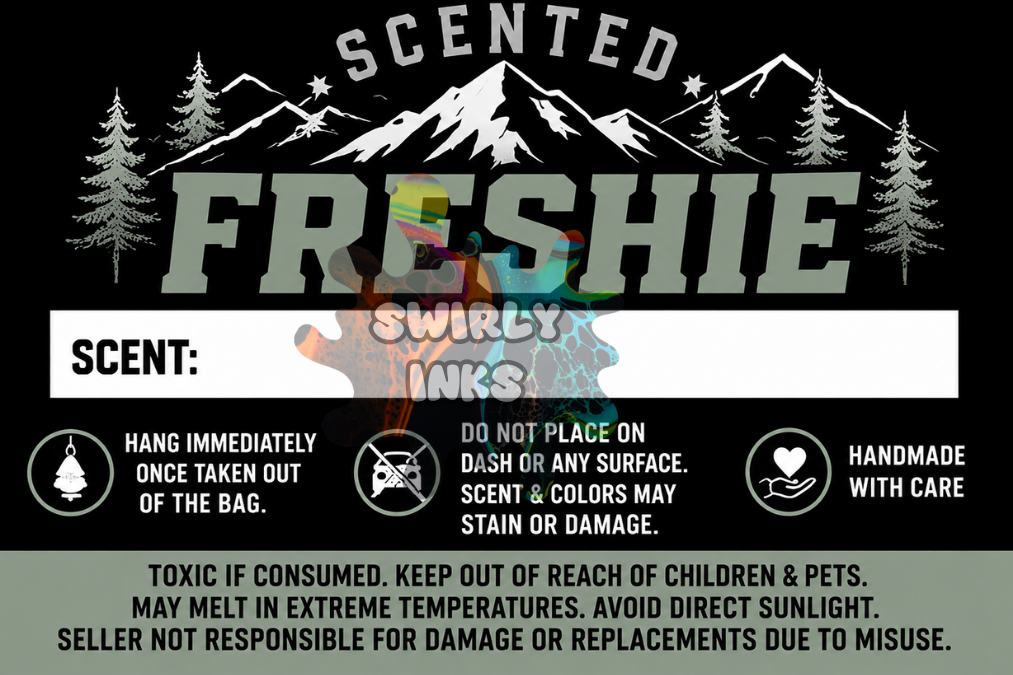 Mountains Freshie Label 3" x 2" (10)