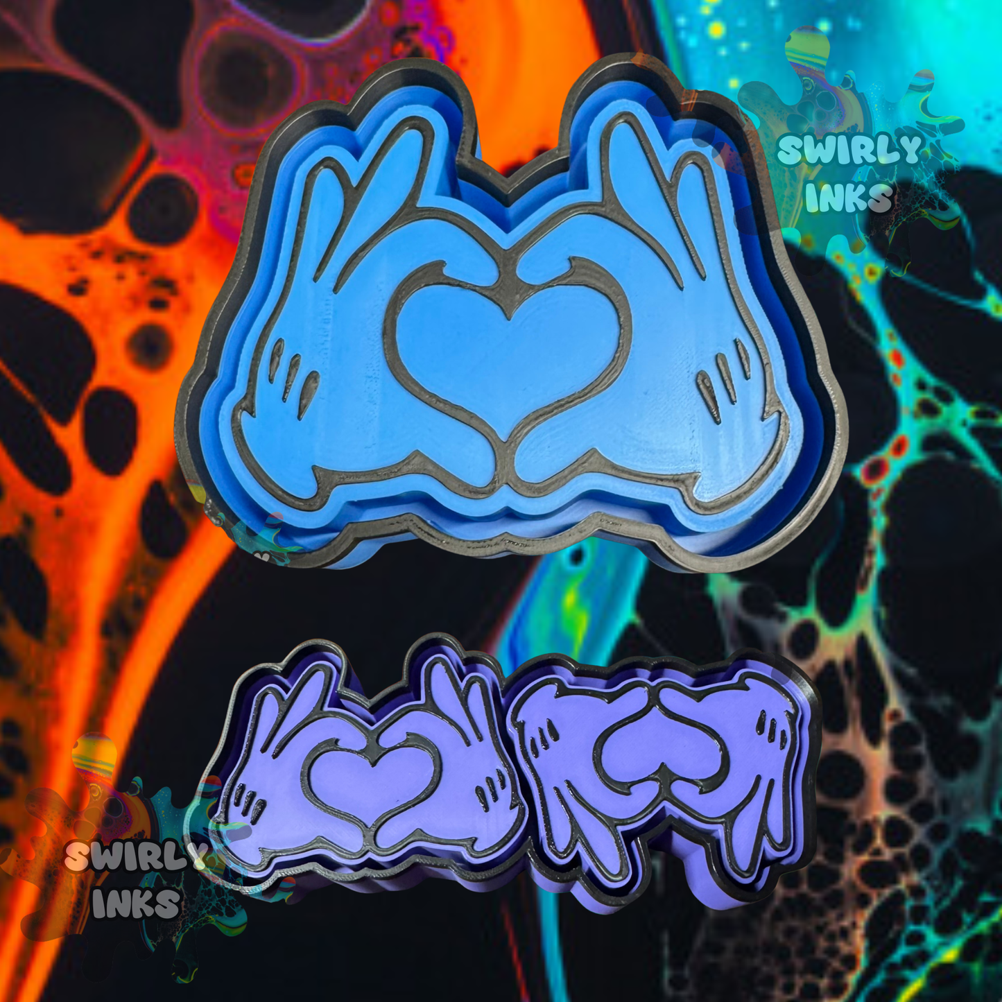 Mouse Hands Heart Set Freshie Mold