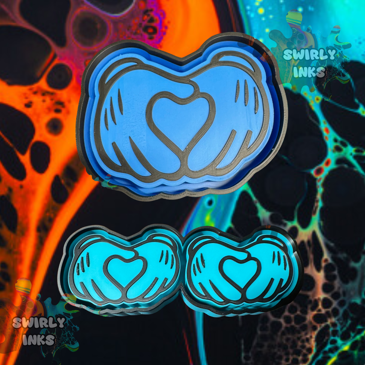 Mouse Heart Hands Set Freshie Mold