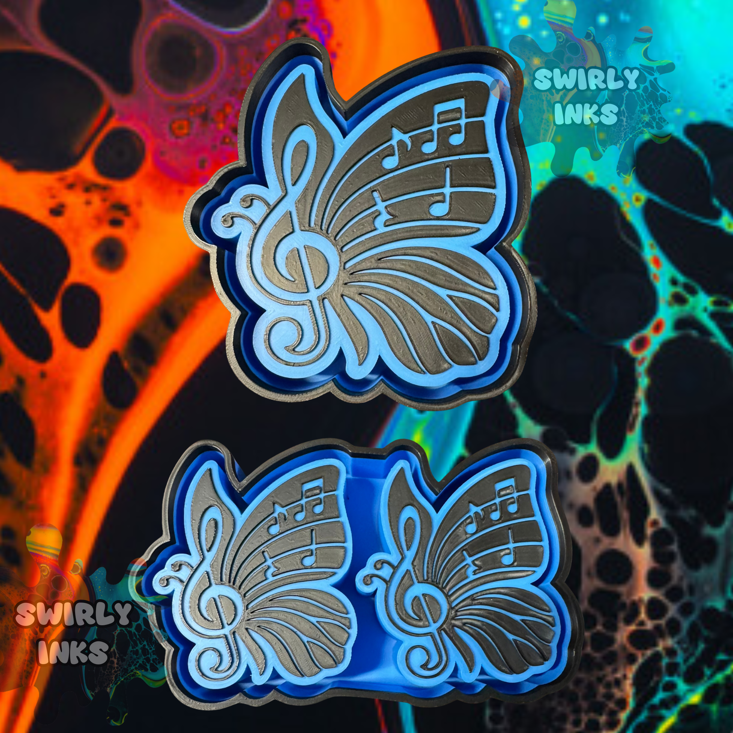 Music Note Butterfly Set Freshie Mold