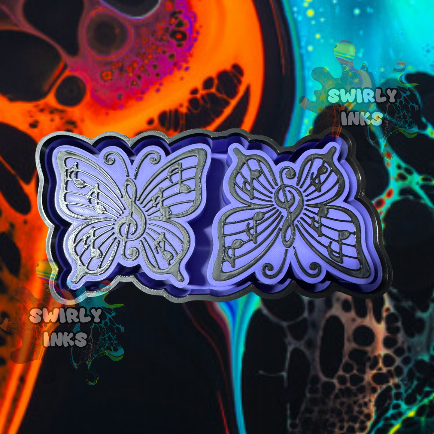 Music Notes Butterfly Vent Freshie Mold