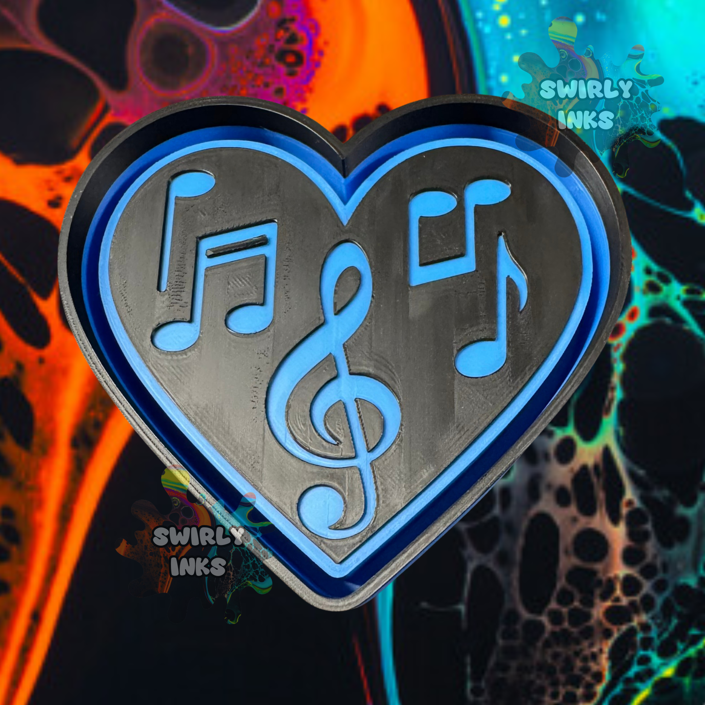 Music Notes Heart Freshie Mold