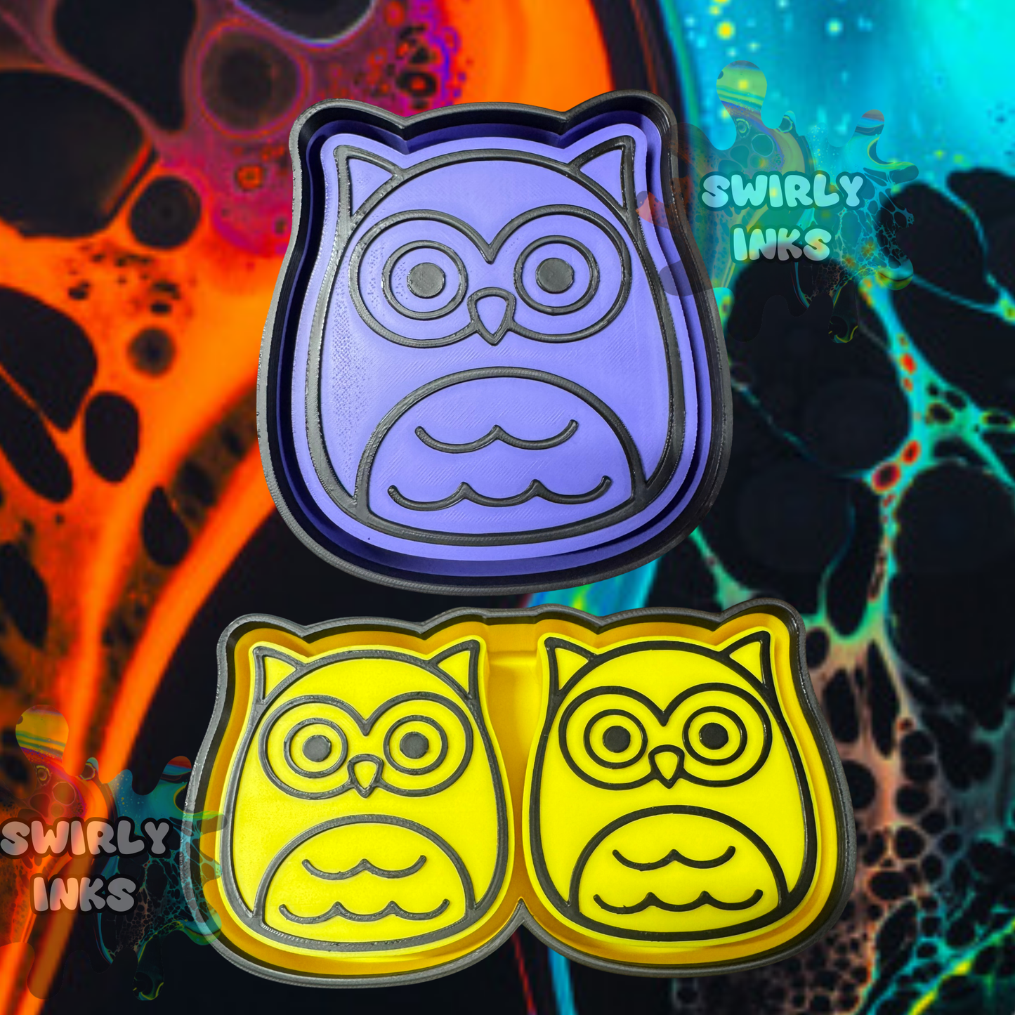 Owl Big Eyes Squishie Set Freshie Mold