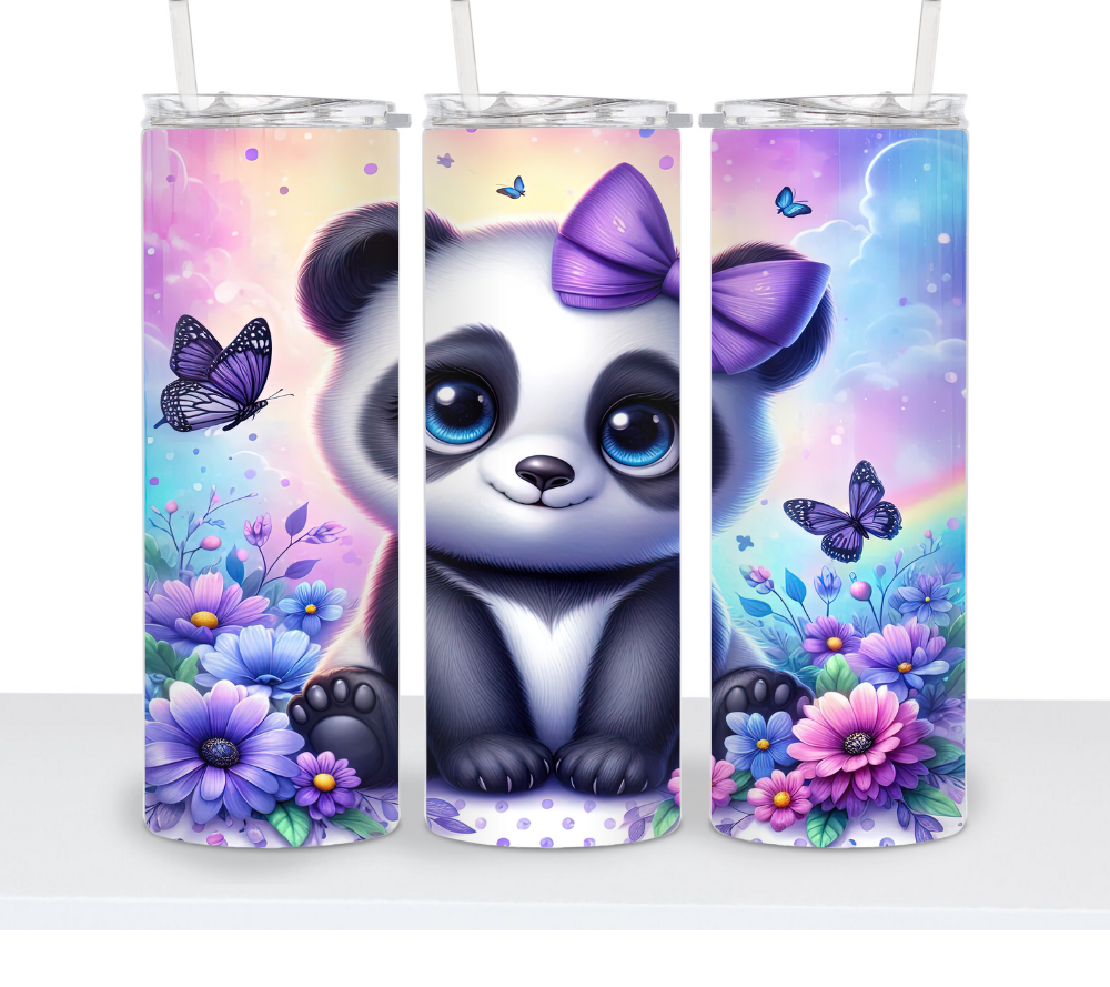 Panda with Purple Bow