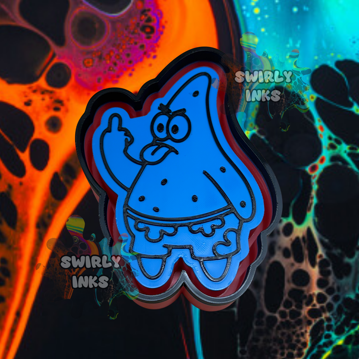 Patrick Middle Finger Freshie Mold