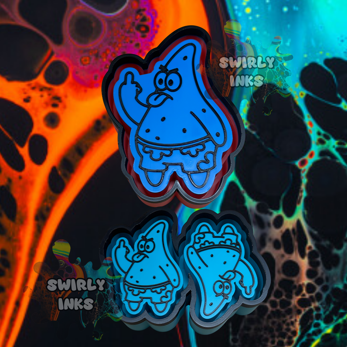 Patrick Middle Finger Set Freshie Mold